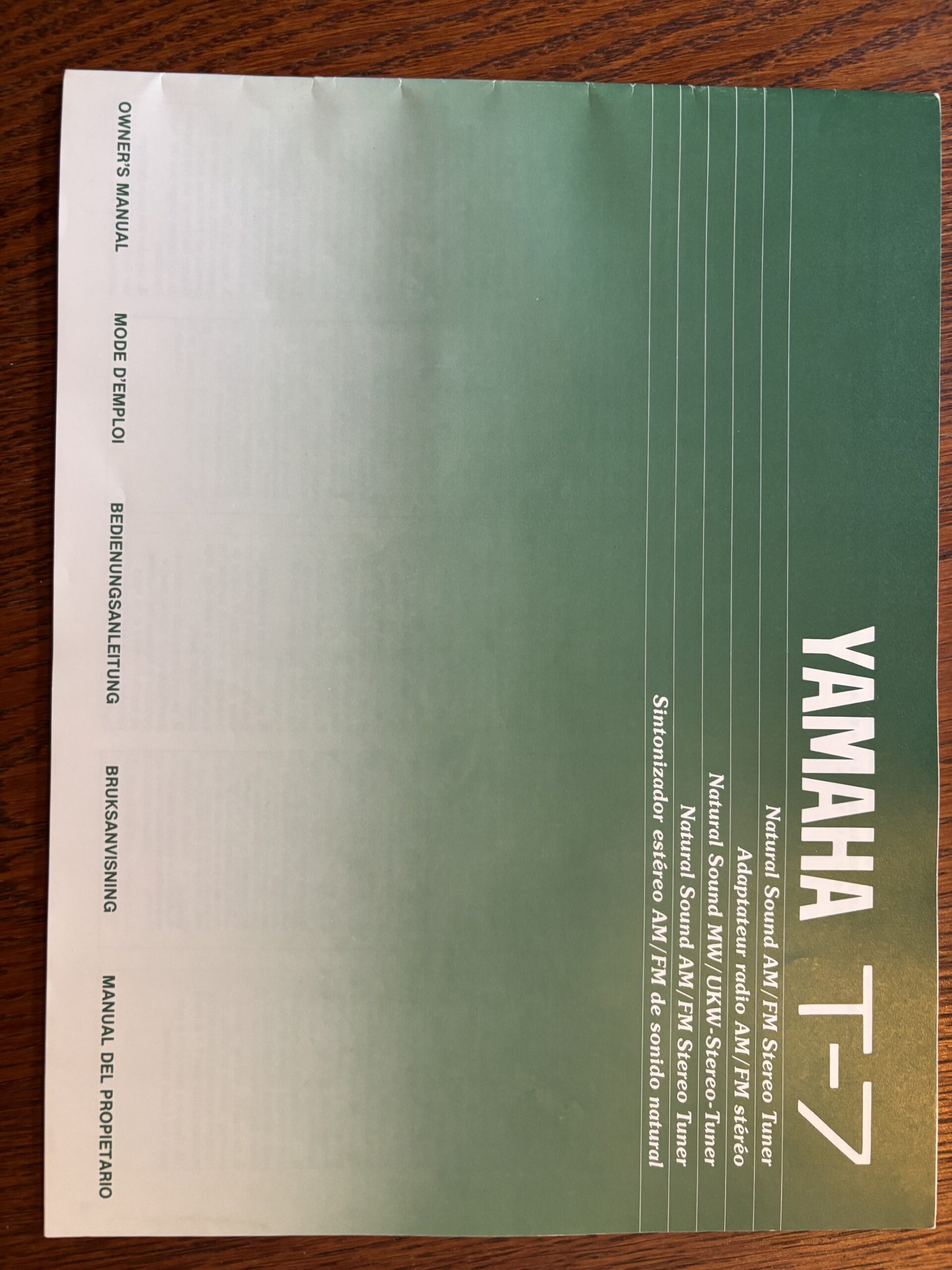 Yamaha T-7 manuel