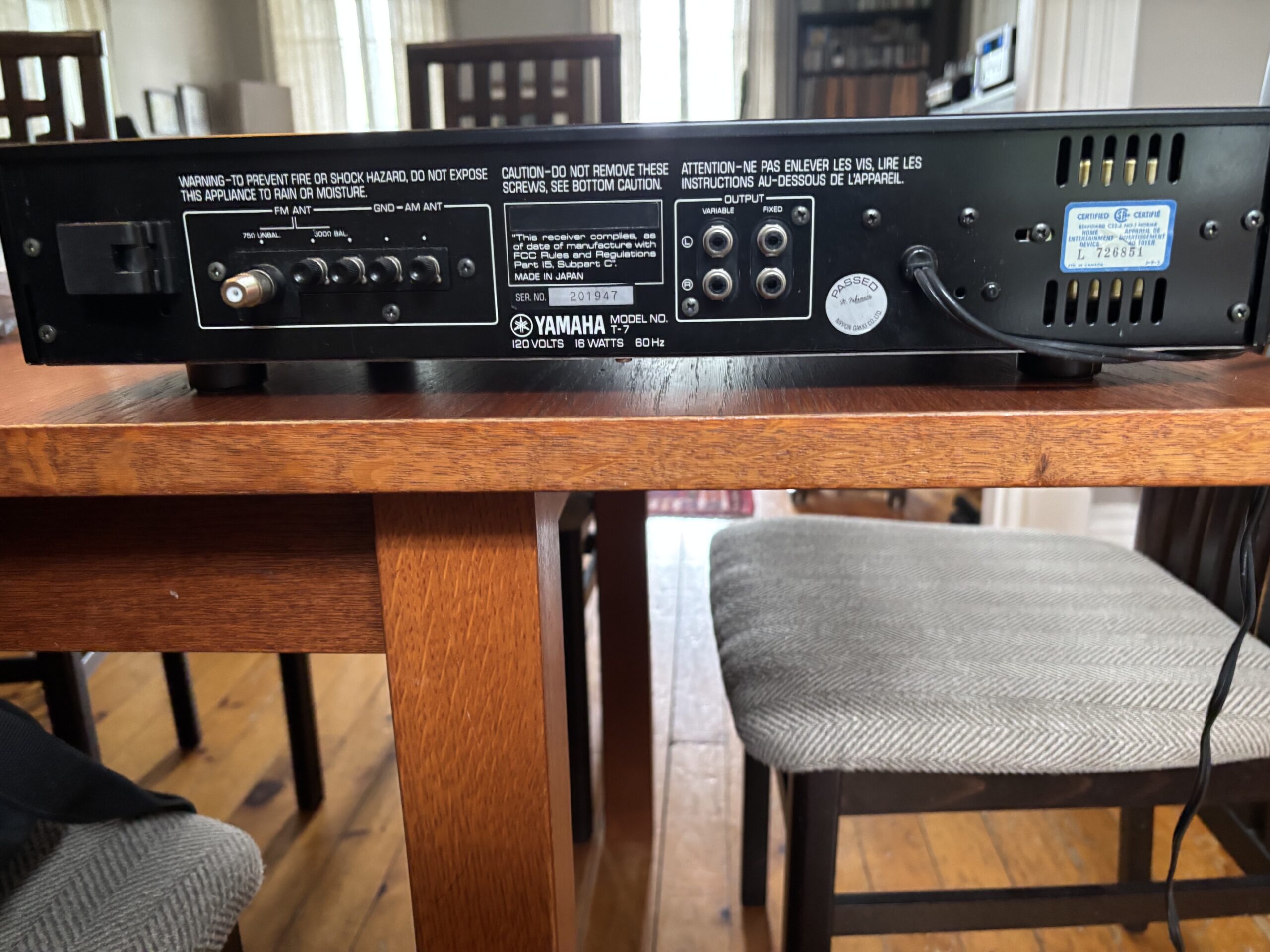 Yamaha T-7 arrière