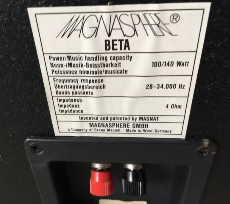 2 Magnat Magnasphere Beta Specs